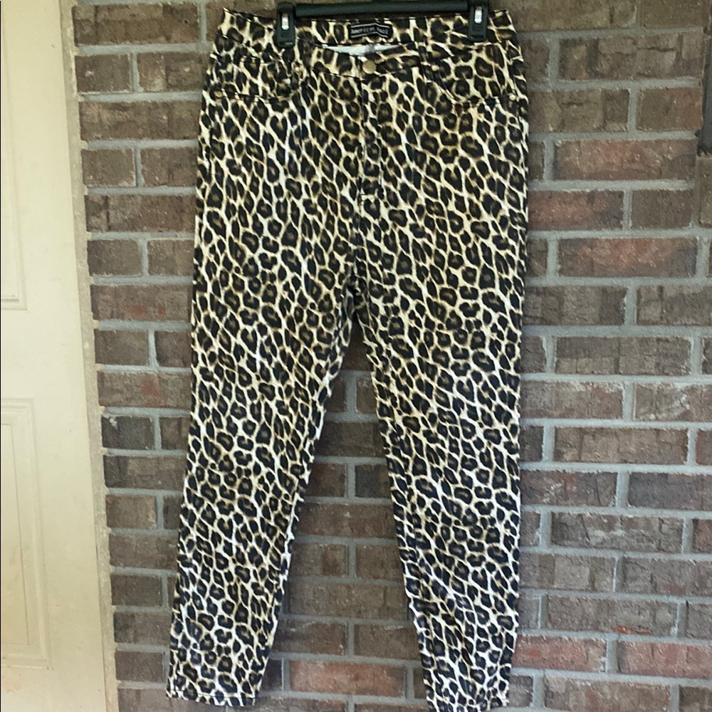 American Bazi Leopard Print Ankle Jeans
